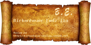 Birkenheuer Emília névjegykártya